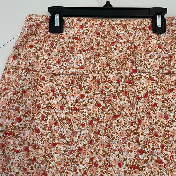 Vintage Express floral mini skirt stretch pockets boho Cottagecore Y2K retro S - Picture 6 of 8